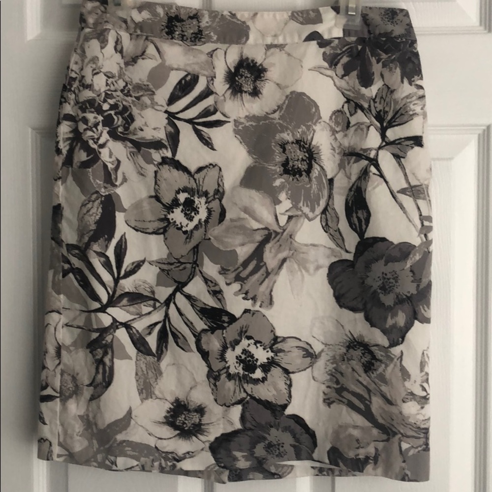 White, Black, and Gray floral skirt